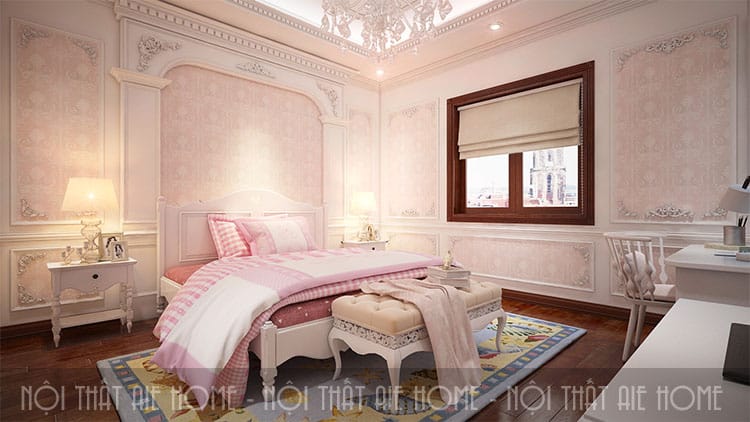 Phòng ngủ trong thiết kế biệt thự phong cách tân cổ điển 9