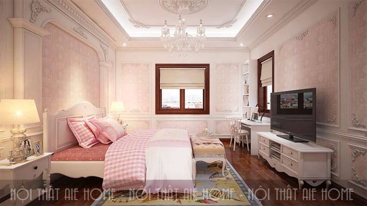 Phòng ngủ trong thiết kế biệt thự phong cách tân cổ điển 7