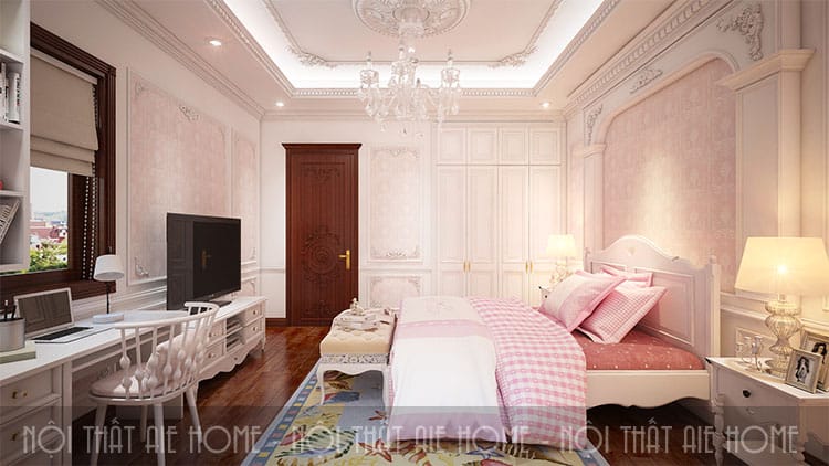 Phòng ngủ trong thiết kế biệt thự phong cách tân cổ điển 6