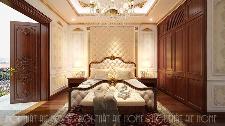 Phòng ngủ trong thiết kế biệt thự phong cách tân cổ điển 1