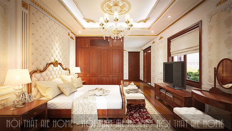 Phòng ngủ trong thiết kế biệt thự phong cách tân cổ điển 4