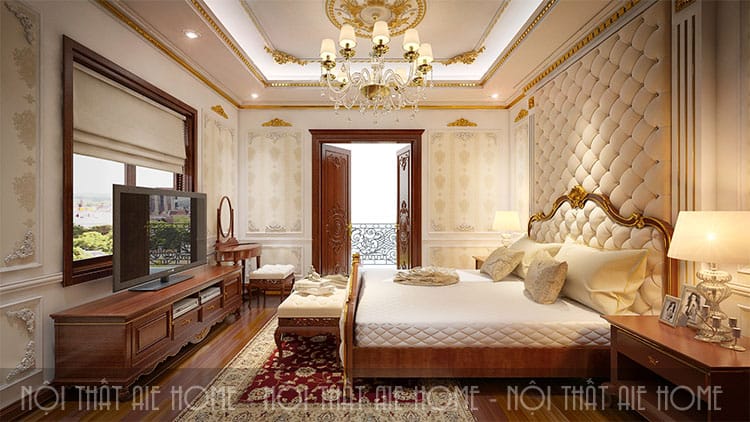 Phòng ngủ trong thiết kế biệt thự phong cách tân cổ điển 2