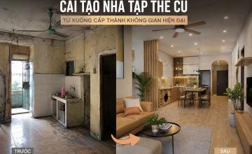 Cải tạo nhà tập thể cũ từ xuống cấp thành không gian hiện đại