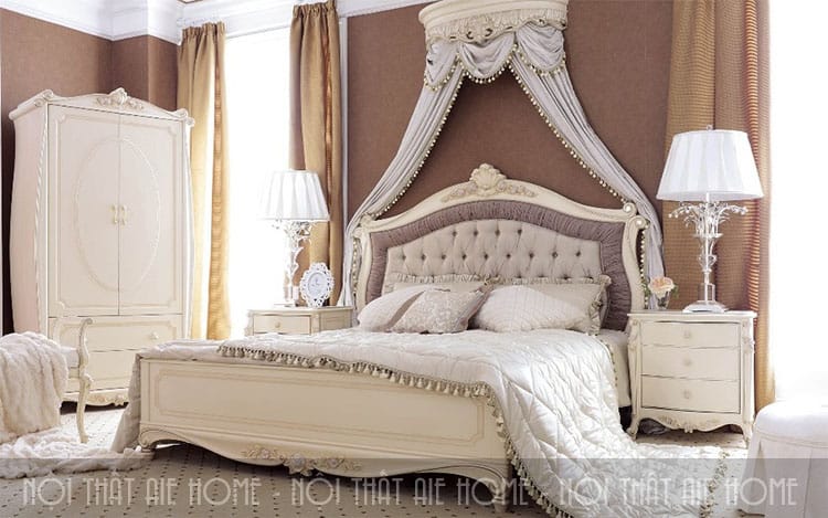 Chọn giường theo phong cách lãng mạn khi thiết kế phòng cưới