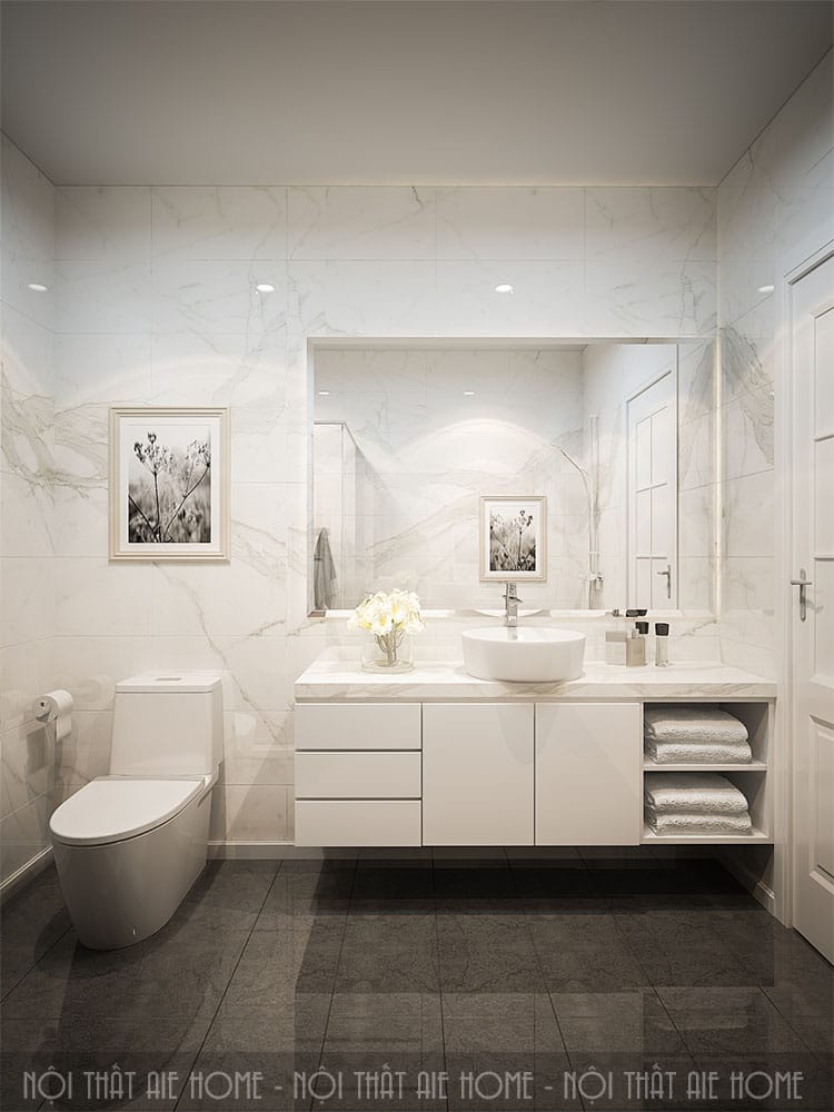 Phòng tắm trong thiết kế nội thất biệt thự hiện đại