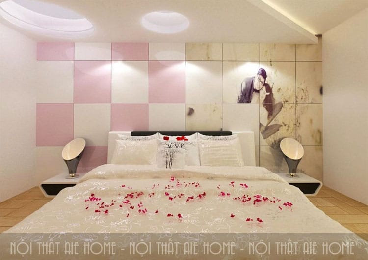 Nhẹ nhàng với tông hồng phấn trong mẫu thiết kế phòng cưới đẹp