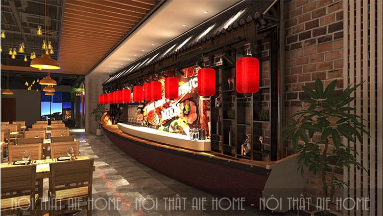 Mẫu thiết kế nhà hàng đồng quê