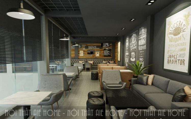 Cảm hứng đơn giản, hiện đại đã tạo nên không gian cafe đậm chất văn phòng