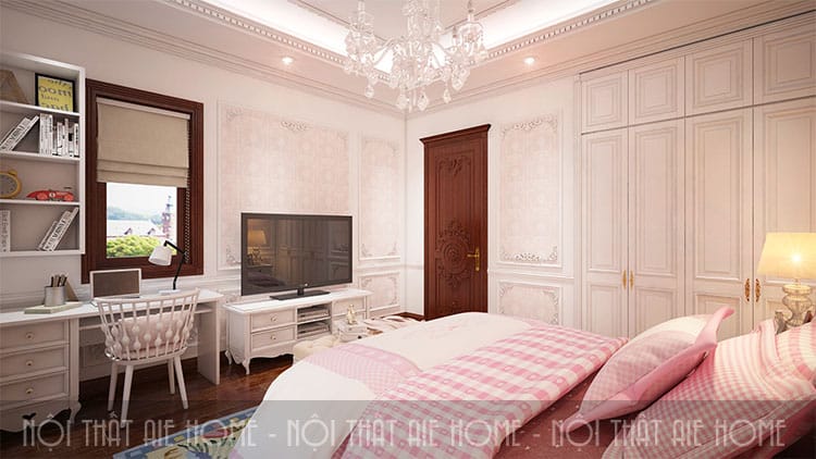 Phòng ngủ trong thiết kế biệt thự phong cách tân cổ điển 8