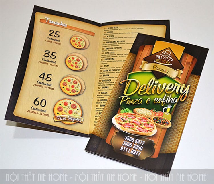 Mẫu thiết kế menu nhà hàng pizza