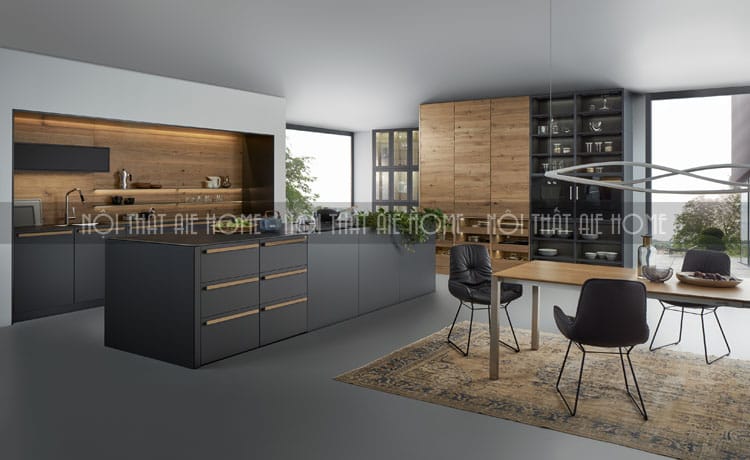 Thiết kế nội thất gia đình với phòng bếp rộng rãi và ấn tượng