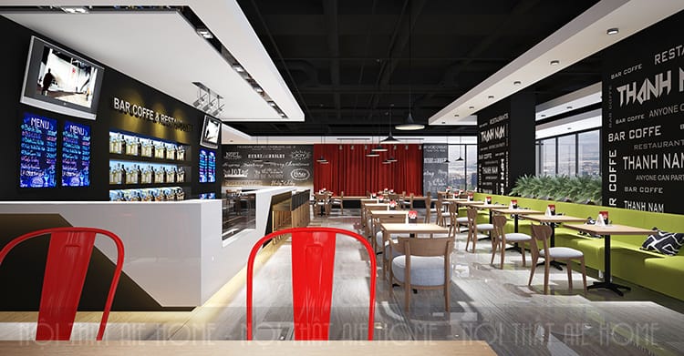 Thiết kế nội thất nhà hàng Thành Nam - Dương Nội khu vực quầy lễ tân