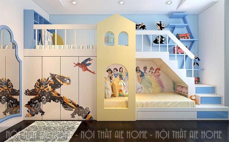 Phòng ngủ trẻ nhỏ nên sử dụng màu sắc tươi sáng gợi sự sáng tạo cho trẻ