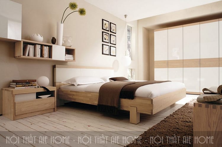Phòng ngủ trong thiết kế nội thất chung cư 90m2 đẹp được bố trí khoa học