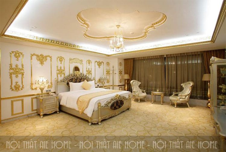 Phòng khách sạn cao cấp được dát vàng lá mỏng