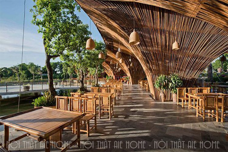 Thiết kế nhà hàng bằng tre mộc mạc, độc đáo - Hoàng Minh Decor