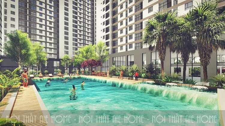 Nên lựa chọn nhà chung cư có bể bơi và cây xanh sẽ bớt nóng nực