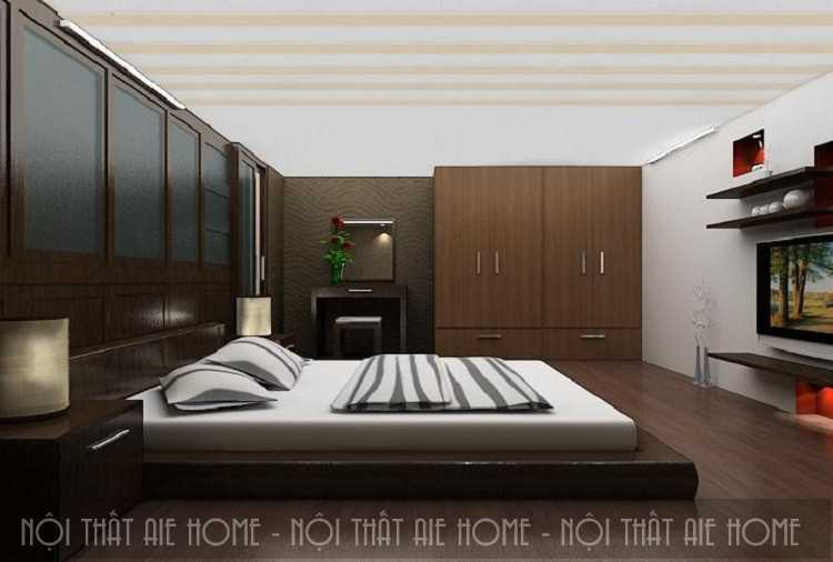 Không gian phòng ngủ đơn giản và hiện đại với nội thất tối giản 