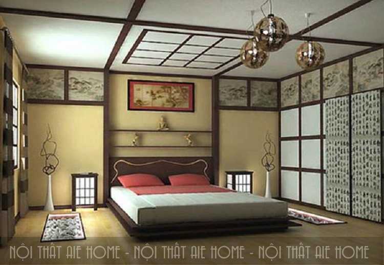 Phòng ngủ theo phong cách Nhật Bản được thiết kế đơn giản