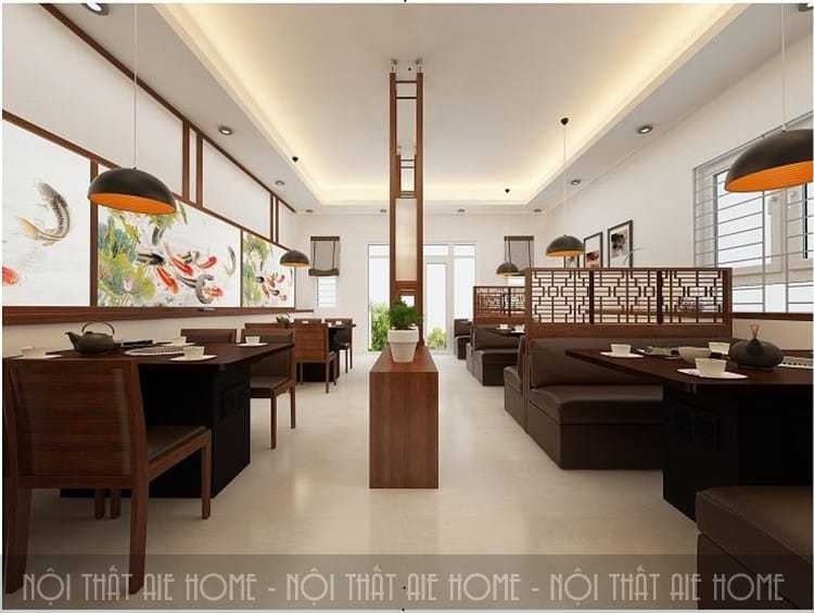 thiết kế nhà hàng phong cách Nhật, yếu tố ánh sáng được đặc biệt quan tâm
