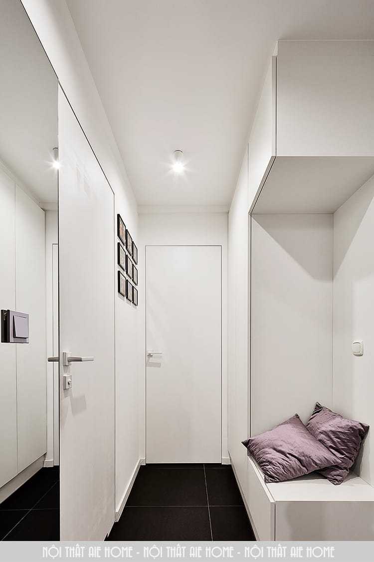 Thiết kế nhà chung cư 40m2 đẹp hoàn hảo với hai tông màu tương phản