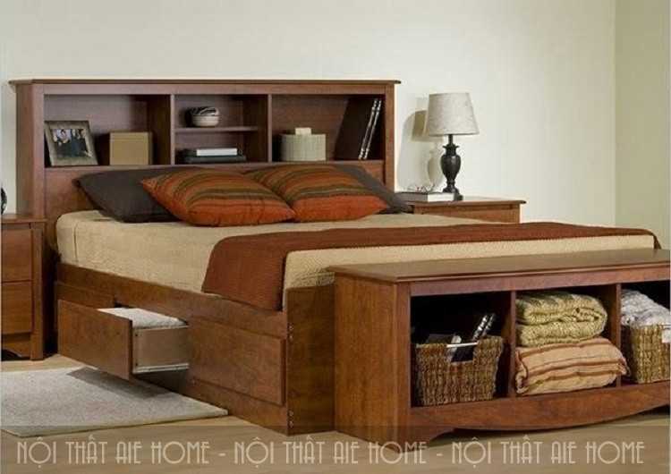 chiếc giường thông minh được thiết kế tích hợp tủ kéo đựng đồ dùng
