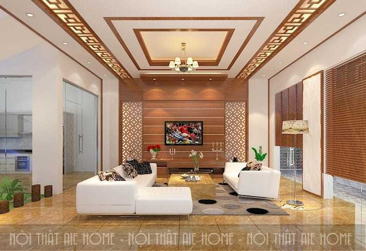 Nội thất phòng khách chung cư thiết kế theo phong cách tân cổ điển