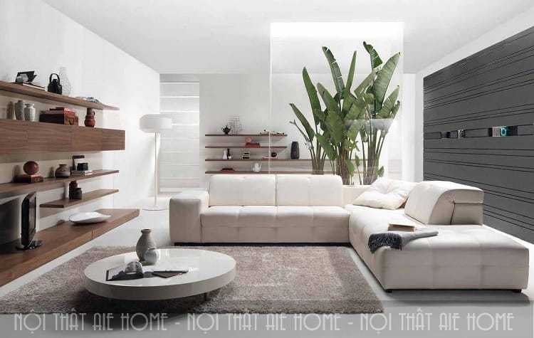 Thiết kế phòng khách chung cư hiện đại đơn giản nhưng tiện nghi