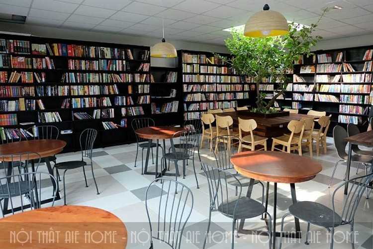 Nội thất quán cafe sách hiện đang được ưa chuộng