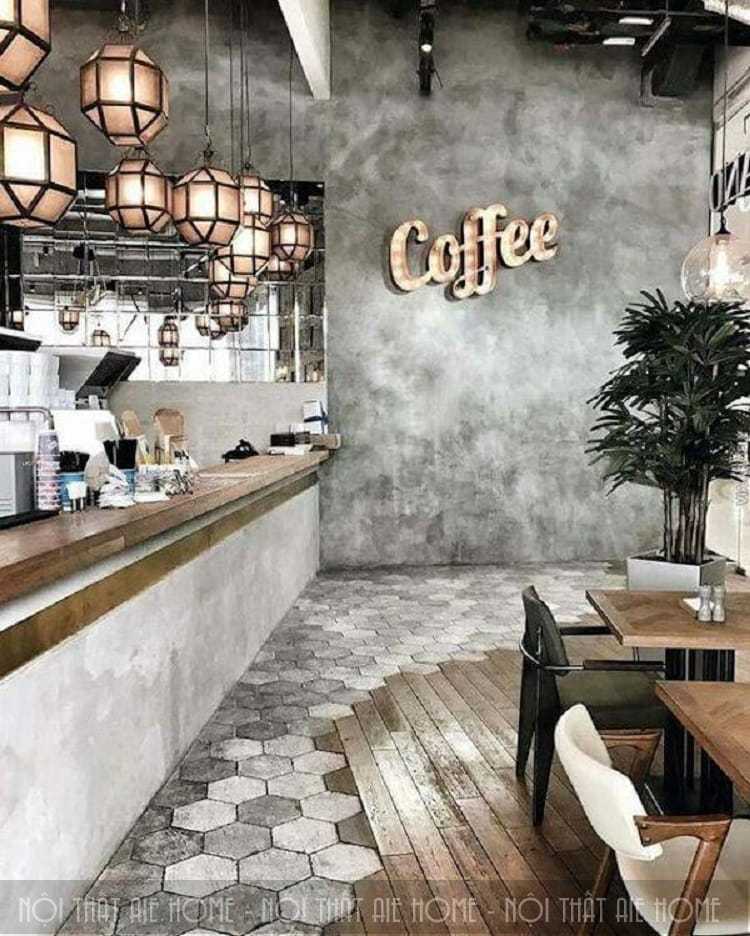 Thiết kế quán cafe take away với hành lang rộng rãi