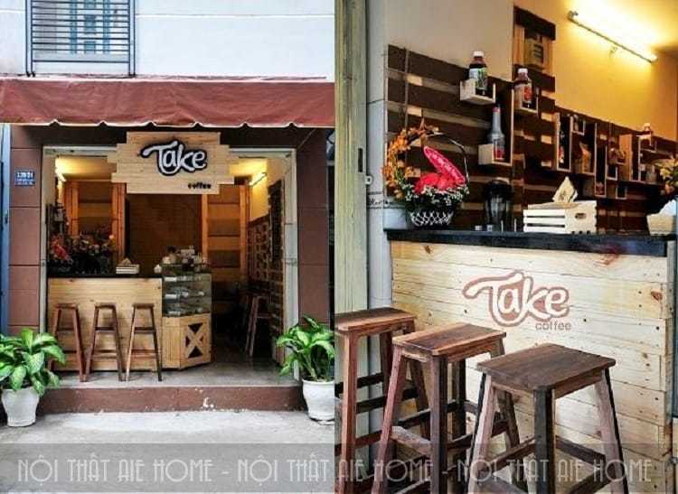 Những thiết kế đơn sơ và giản dị của quán cafe take away