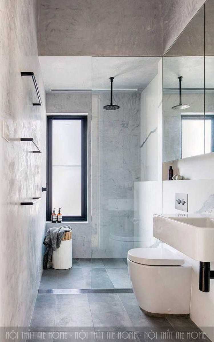 phòng tắm đơn thì cần tối giản hết mức cho không gian thật gọn gàng
