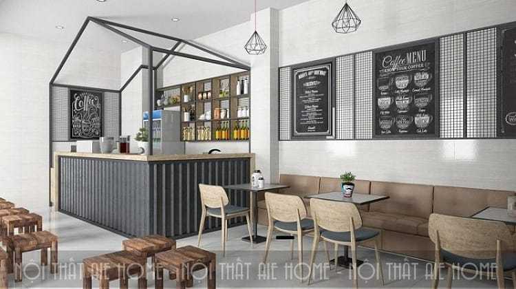 Thiết kế quán cafe theo phong cách hiện đại với những chi tiết hình học lạ mắt