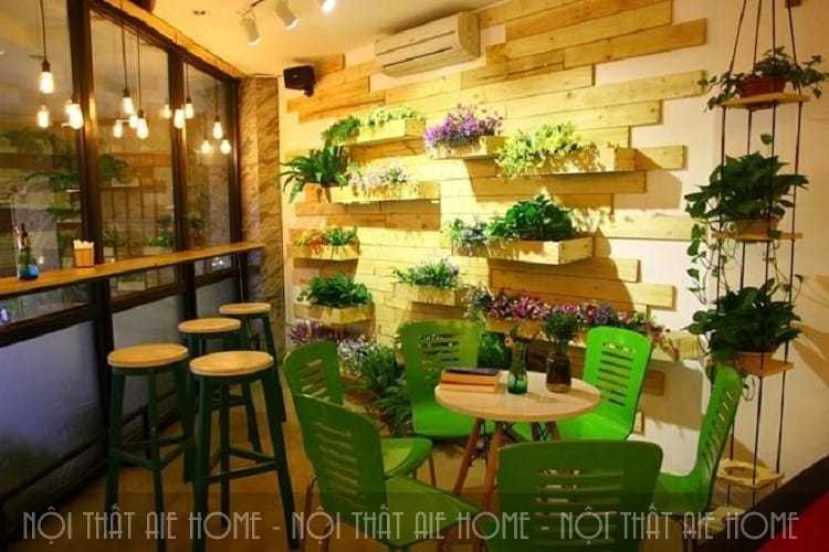 Thiết kế quán cafe xanh mát gần gũi với thiên nhiên