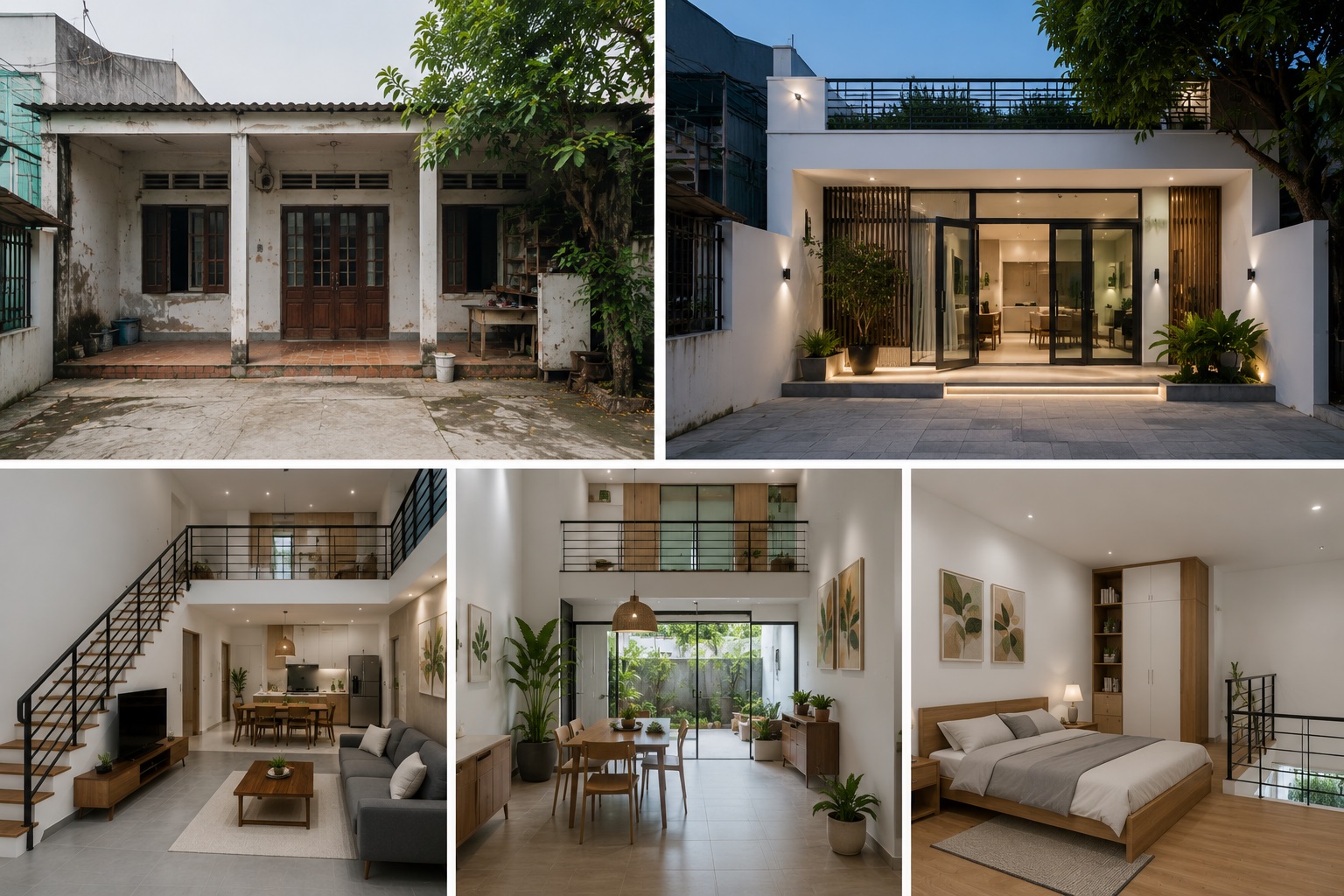 cải tạo nhà cấp 4 cũ gác lửng