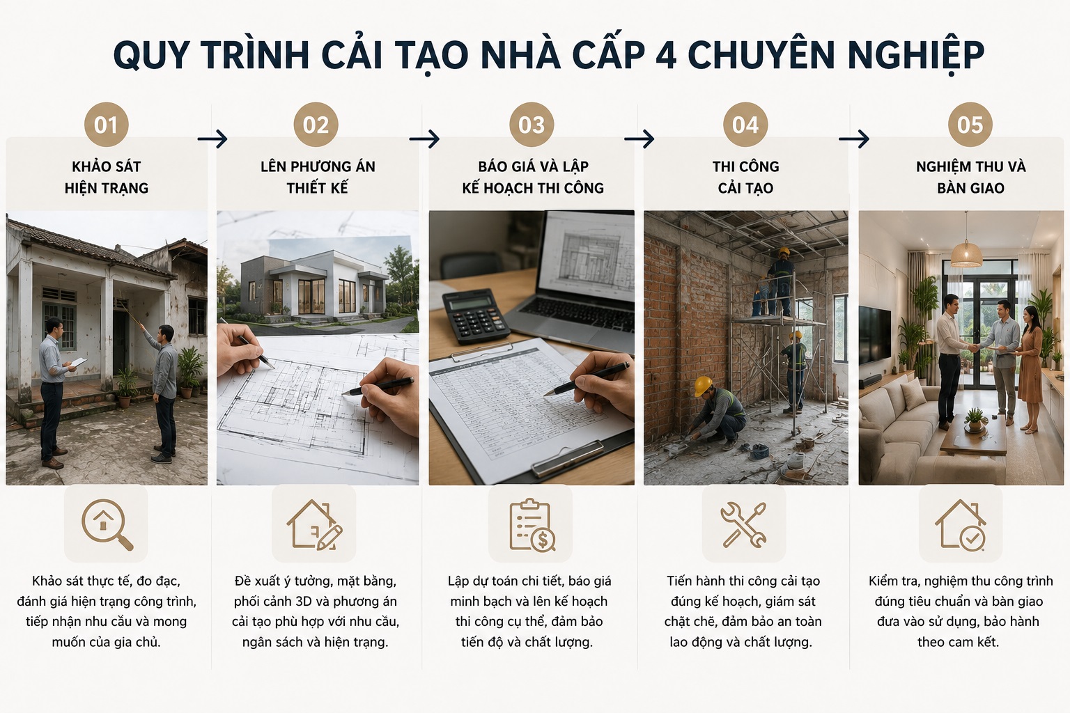 quy trình cải tạo nhà cấp 4 chuyên nghiệp