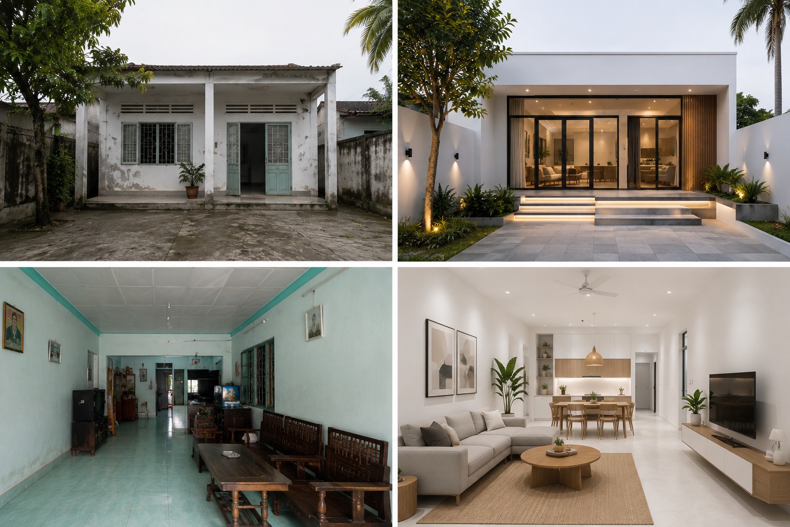 cải tạo nhà cấp 4 đẹp phong cách hiện đại