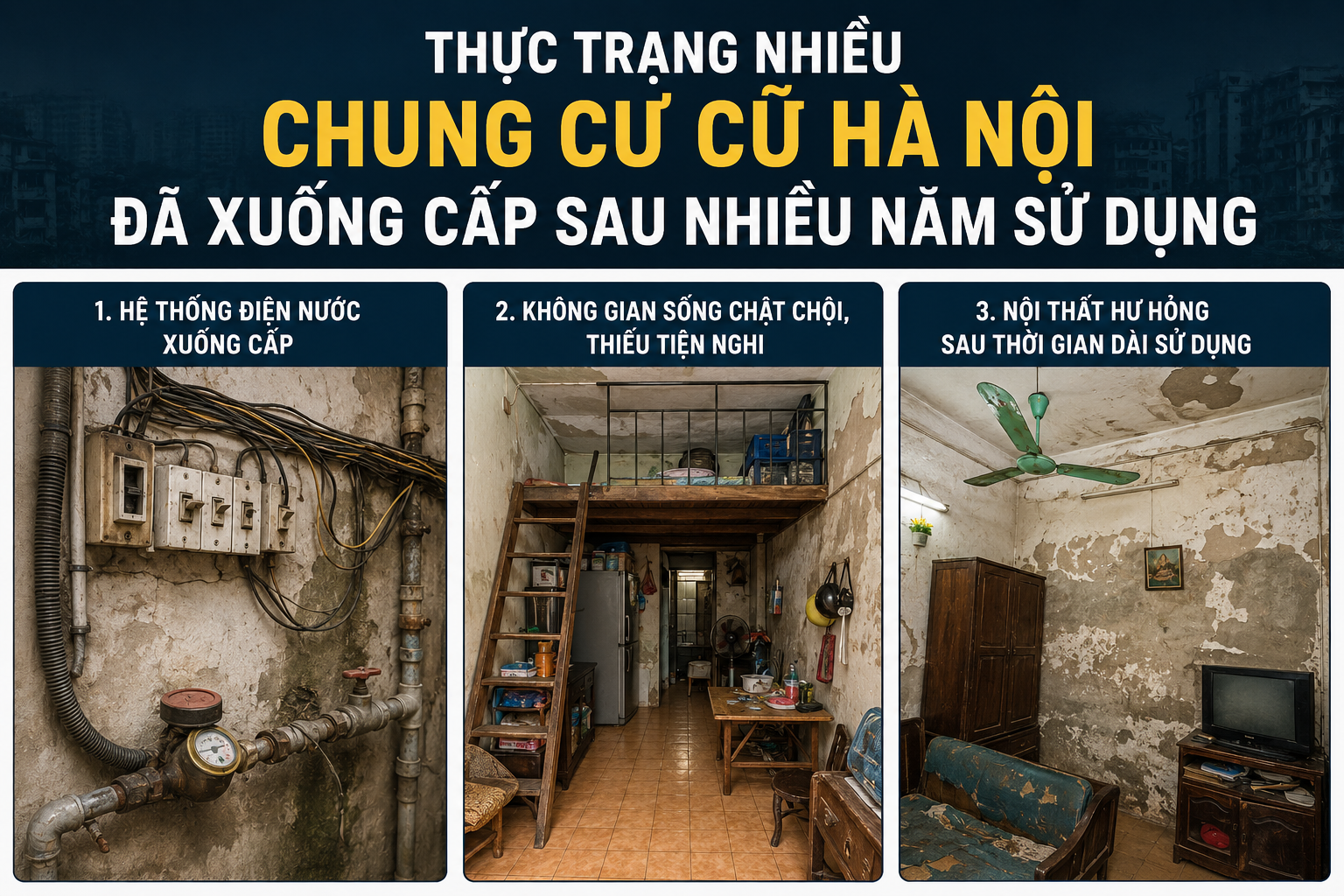 Thực trạng chung cư cũ Hà Nội