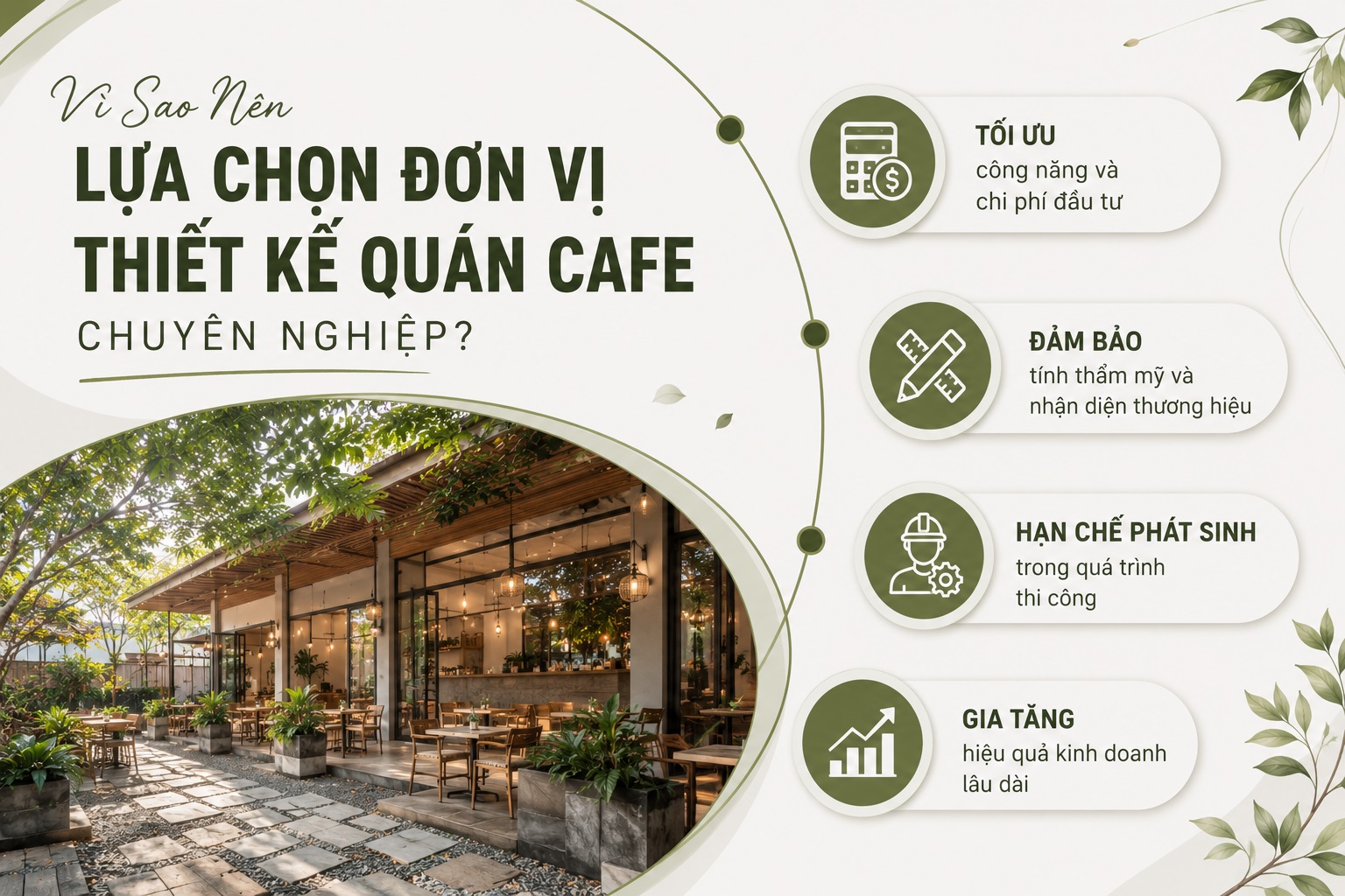 vì sao nên lựa chọn đơn vị thiết kê quán cà phê không gian mở chuyên nghiệp