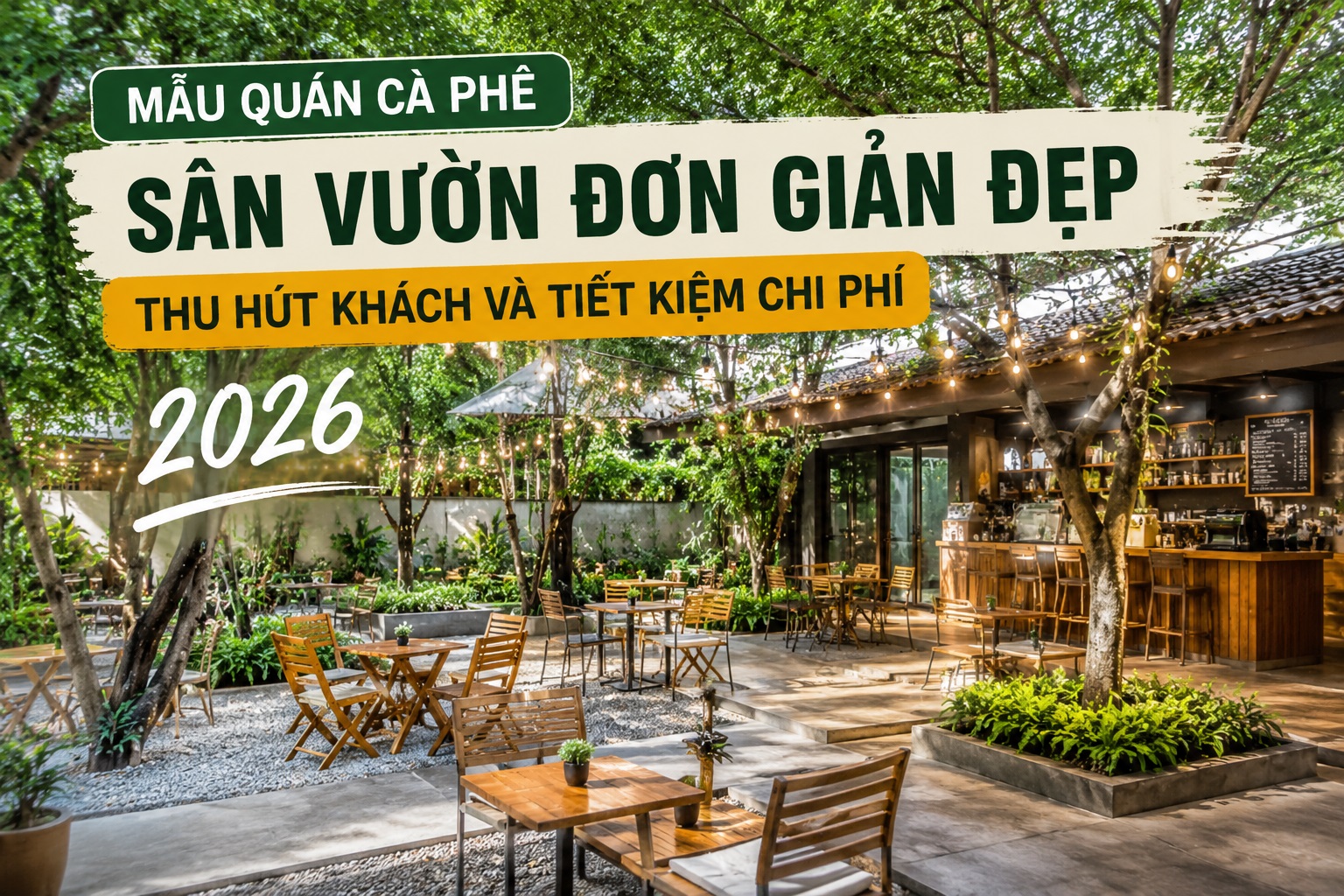 Mẫu Quán Cà Phê Sân Vườn Đơn Giản Đẹp, Thu Hút Khách Và Tiết Kiệm Chi Phí 2026