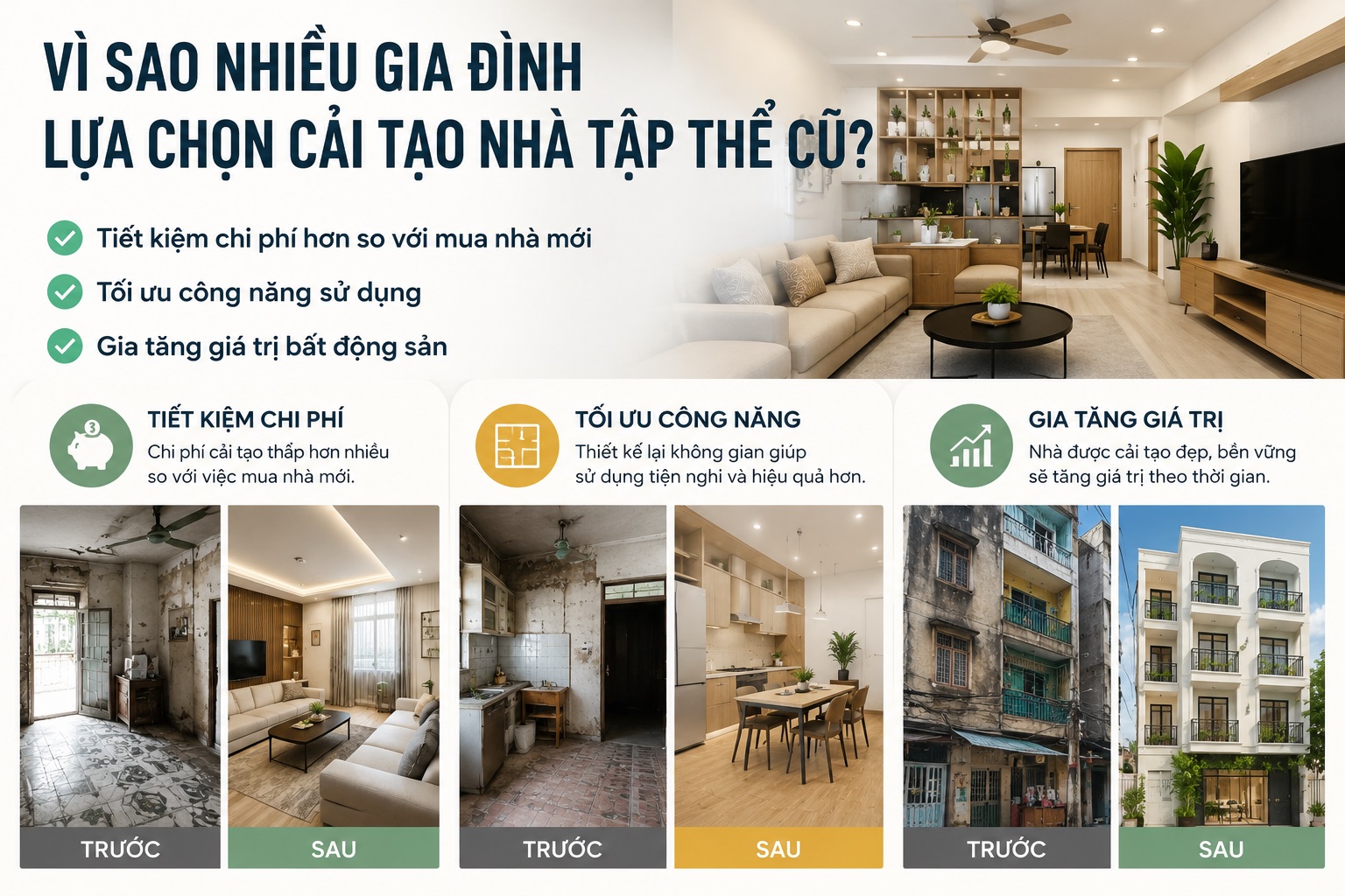 Cải tạo căn hộ tập thể cũ
