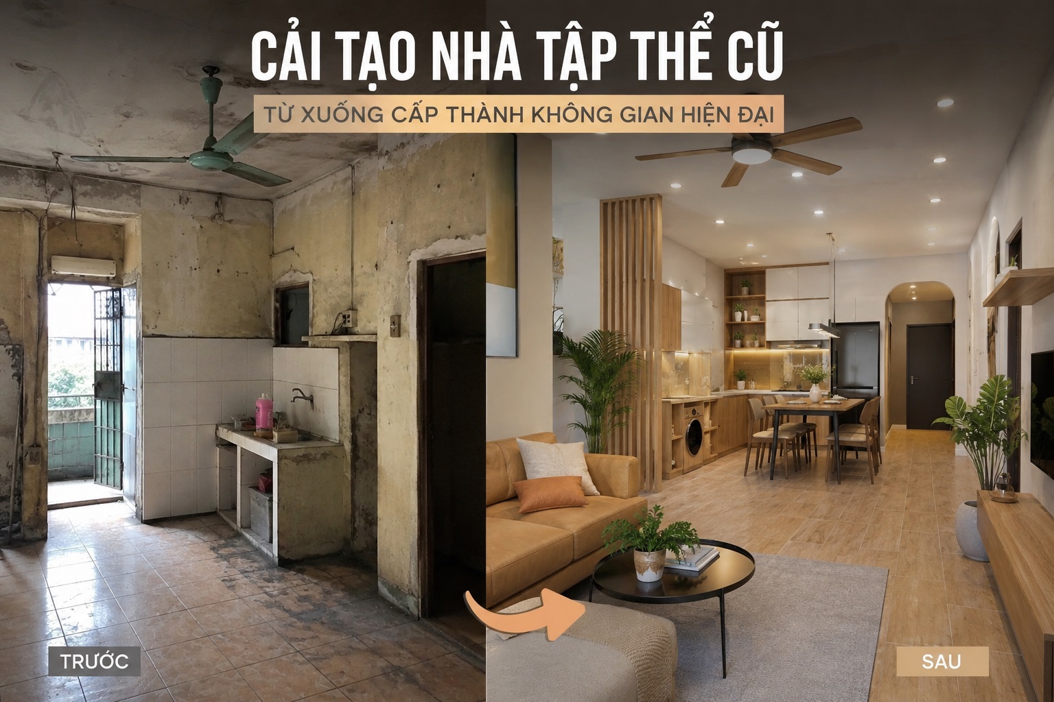 cải tạo nhà tập thể cũ